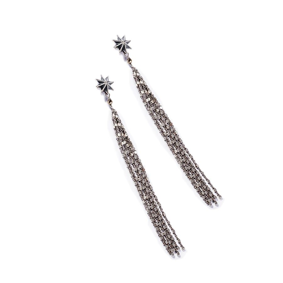Orecchini 'Stella' con frange<BR/>